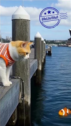 Cat Just Found Nemo at the Sydney Opera House 🐱🎭🐠 #findingnemo
