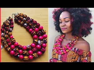 African Print Beaded necklace ANKARA DIY