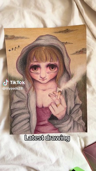 Park Illustration with Colored Pencils