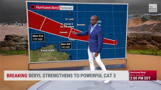 540K views · 2.5K reactions | #Beryl is a strong Category 3 and could become the earliest Category 4 on record. Watch: | The Weather Channel | Facebook