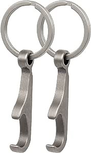 Titanium Bottle Opener Keychain, Small Can Opener/Beer Bottle Opener with Key Ring Outdoor Bar EDC Multi Tool(2 Pack)