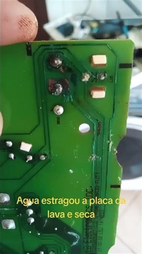 Water damaged the washing machine's circuit board.