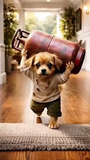 This Dog’s Job Will Shock You! Carrying Gas Cylinders Daily 💪🔥 #shorts #viral #trending #dog