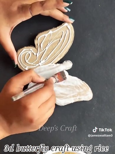 3D Butterfly Craft Using Rice - Creative DIY Tutorial