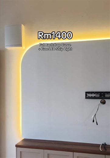 Full Backdrop Curve Installation with LED Strip Light