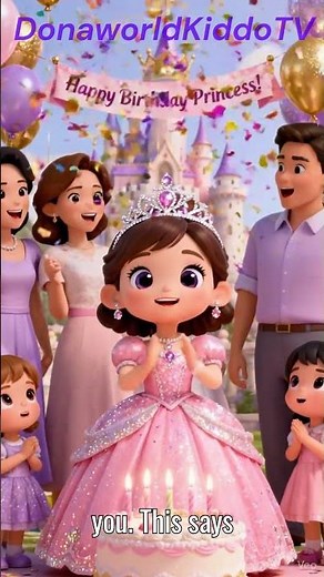 Happy Birthday Princess Song 👑 | Short & Catchy Birthday Song for Kids | DonaworldKiddoTV