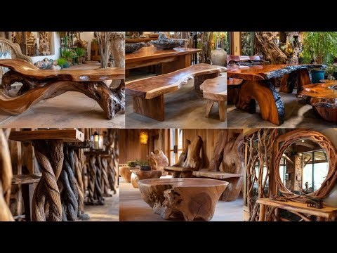 Natural Wood Sculpture Furniture Ideas for Rustic & Farmhouse Homes