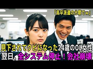高卒の派遣社員だと見下されてクビになった24歳のOL女性。翌日システムが止まり会社が崩壊寸前！会長が土下座して謝罪した衝撃の末路！【感動する話】【朗読】