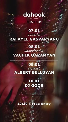 January Line Up #tsaghkadzor #dahook #restaurant #livemusic