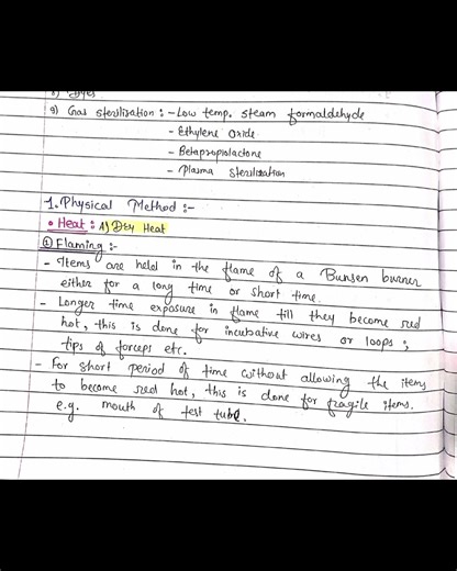 Sterilization and disinfection Physical methods Notes📝✨ #microbiology #pathology #notes #methods