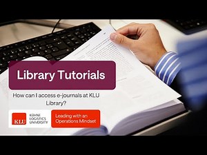 How can I access e-journals at KLU Library?