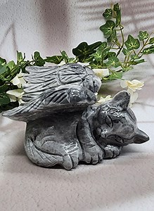 Picasso Jasper Winged Angel Cat Statue: Pet Memorial Gift - Etsy