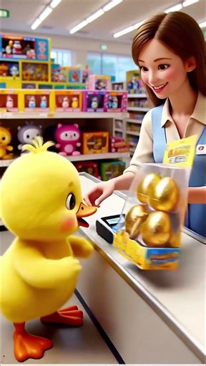 A Cute Duck Buys Surprise Eggs and the Ending Is So Fun 🦆✨一隻可愛的鴨子買驚喜蛋，結局超級有趣 🦆✨ #shorts #funny
