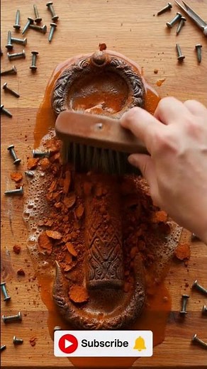 How to remove rust from metal object #rust #satisfying #cleaning #metal