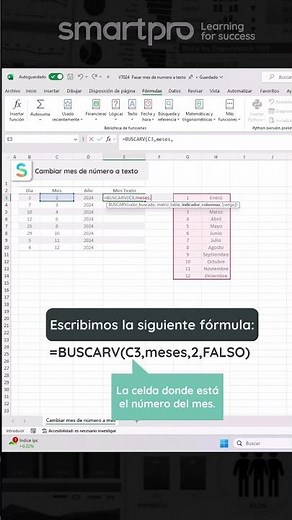 Pasar número de mes a LETRAS en #excel #microsoftexcel #smartpro #aprendeexcel