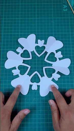 Valentine Love Shape Snowflake ❄️❤️ | Paper Cutting Tutorial