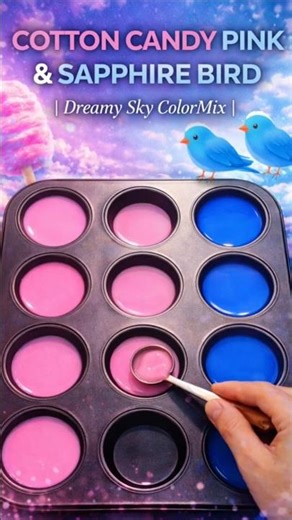 Cotton Candy Pink & Sapphire Bird | Dreamy Sky ColorMix