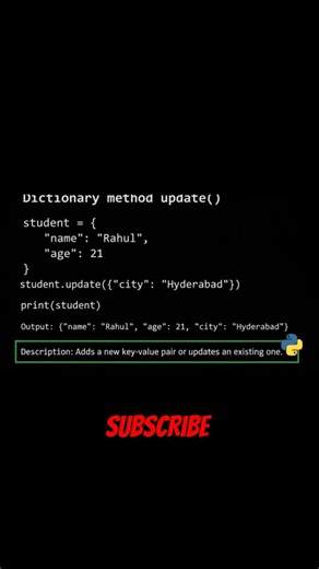 🐍 Python Dictionary Trick You NEED to Know! 🔥#shorts #viral