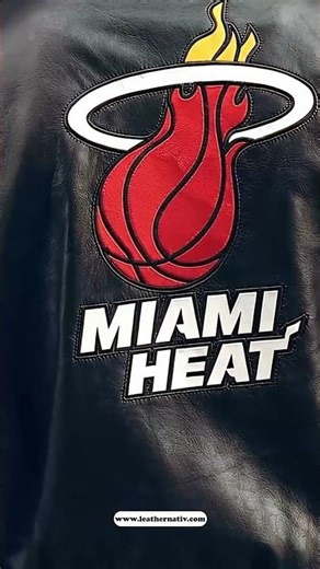 Miami Heat Black Leather Varsity Jacket | Leather Nativ Streetwear Jacket
