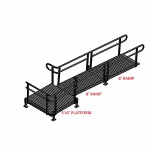 Harmar Elevation 16ft Side-Entry Straight Modular Ramp with 5ft Platform