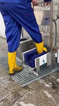 Unidoz Boot Cleaner and Boot Disinfector in Action on a Pig Farm - 100% Effective!