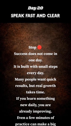 Day 20 || Small Steps, Big Success 🌱 ||#speakconfidentenglish #spokenenglish #speakingeveryday #fact