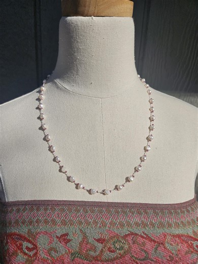 Silk Knotted Pearl & Garnet Necklace - Etsy
