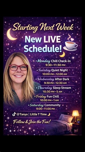Starting next week 🌙 Little T Time goes LIVE Save this schedule 💜
