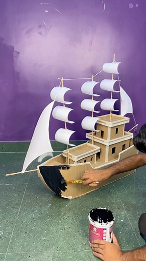 Bid Cardboard Ship DIY #crafts #DIY #Ships #reels | Deep's CRAFT