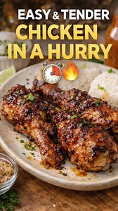CHICKEN IN A HURRY 🍗🔥 The kind of no-stress dinner that still tastes like you really tried. Sticky, savory, slightly sweet, and baked until tender — this is one of those recipes that earns a permanent spot in the rotation. You’ll Need (serves 4): 4 chicken legs 2 tbsp ketchup 1 packet dry onion soup mix 1 tbsp brown sugar 1 tbsp hot sauce (optional, but recommended) Steps: Preheat oven to 350°F. Place chicken legs in a baking dish. In a bowl, mix ketchup, onion soup mix, brown sugar, and hot s