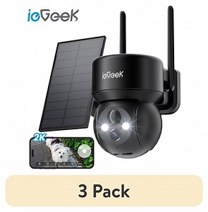 (3 pack) ieGeek Security Cameras Wireless Outdoor, WiFi, 2K 360 View PTZ, Solar Powered Home Surveillance Camera, Color Night Vision, Motion Sensor - Walmart.com