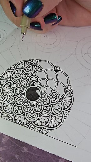 11K views · 98 reactions | Small center mandala patterns ❤️ . . #senjaart07 #art #storefront #flowermandala #mandalareels | senja_art07 | Facebook