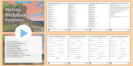 Year 2 Term 1A Spelling Dictation Sentences Activity Pack