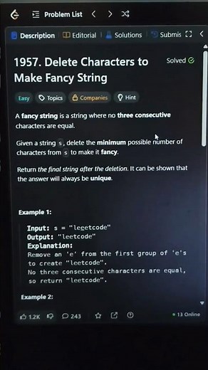 👉 LeetCode 1957 Solution in Java, C++ & Python 🚀 Daily Coding Challenge | #shortsindia #motivation