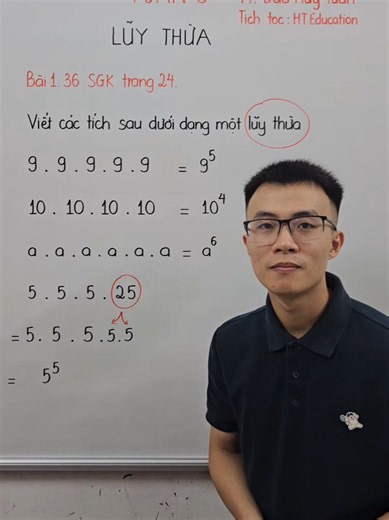 TOÁN 6 LŨY THỪA Không tính kết quả, viết các tích sau dưới dạng lũy thừa. #hteducation #toan #toan6 #luythua