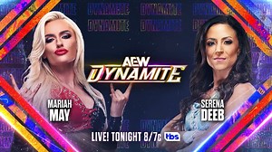 Mariah May vs Serena Deeb "The Professor" Serena Deeb continues her climb toward the #AEW Women's World Championship when she takes on "Timeless" Toni Storm's Protégé, Mariah May! Watch TOMORROW on #AEWDynamite LIVE from the Canada Life Centre in Winnipeg, MB at 8pm ET/7pm CT on TBS! | All Elite Wrestling