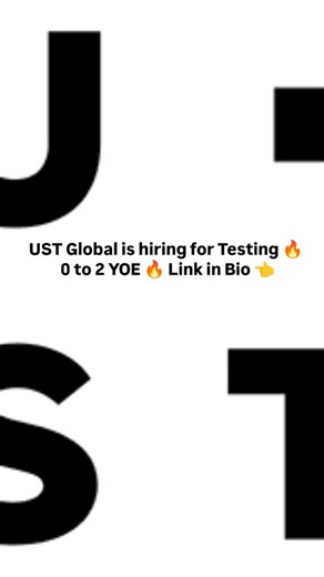 IT A@nimuthyam😜 on Instagram: "@ust.global is hiring for Testing 1 - Embedded Testing 🔥🚨 Link in bio 👈 Follow for more updates 🙂🙌 YouTube link in bio please subscribe 🤌😊 . Powered by Ripplehire Careers at UST Tester I - Embedded Testing 0 - 2 Years2 Openings Bangalore, Coimbatore Role description Role Proficiency: Execute test scenarios with minimal supervision. Outcomes: Construct and execute systematic test cases by referring to test scenarios for embedded systems based on test specifi