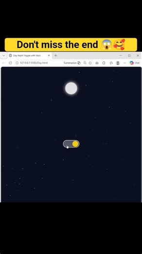 Build a Day/Night Toggle Switch with HTML, CSS, JS #Shorts#programming#coding#javascript #shorts