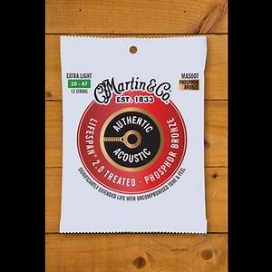 Martin Accessories | Authentic Acoustic - LifeSpan 2.0 - Phosphor Bronze 12-String Extra Light 10-47