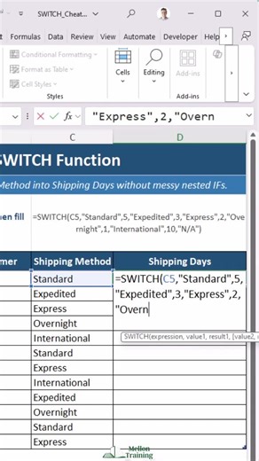 SWITCH Function Replaces 50 IF Statements #excel #tutorial