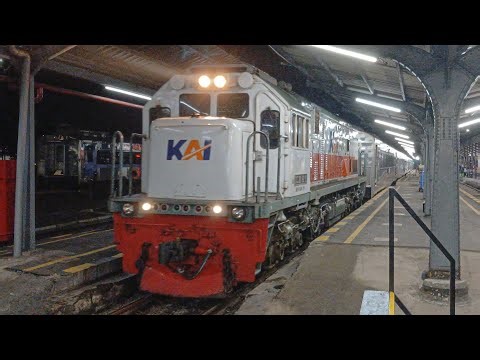 Proses Kedatangan dan Keberangkatan Kereta Api Ijen Ekspres di Stasiun Jember Saat Malam #keretaapi