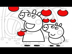 Peppa pig & George Coloring Book - Learning Colours For Children