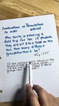 Combinations vs permutations- GED, ACT Prep #gedmath #actmath
