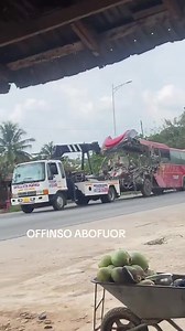New video shows the wreckage of the VIP Bus that was involved in the tragic Offinso-Abofuor Highway accident, that resulted in the death of six individuals on January 7, 2026. | Bỳte Sieh Samuel