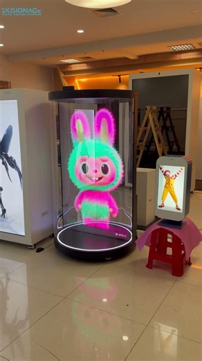 75 inch LCD mirror holobox, AI Holobox, HDMI input only, Android 14 built-in, Windows OS built-in,