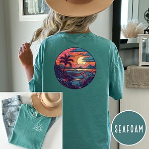 Sun and Waves Beach Tshirt, Beach Bum Tee, Summer T-shirt, Comfort Colors - Etsy