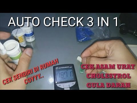CARA MENGGUNAKAN ALAT AUTOCHECK 3 IN 1, ASAM URAT,CHOLESTROL,GULA DARAH