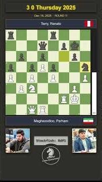 🇮🇷 Parham Maghsoodloo vs Renato Terry 🇵🇪 | 3 0 Thursday 2025 | Round 11