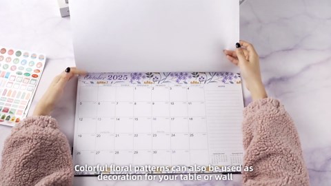 TJT Desk Calendar 2025-2026 17x12, Desktop Wall Calendar with Stickers and Ropes from Jul 2025 Through Dec 2026 18 Months for Home School Office