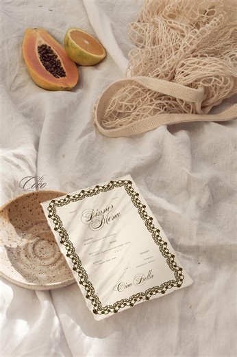 Moody Brown Vintage Italian Bistro Dinner Menu Template 5x7 - Etsy